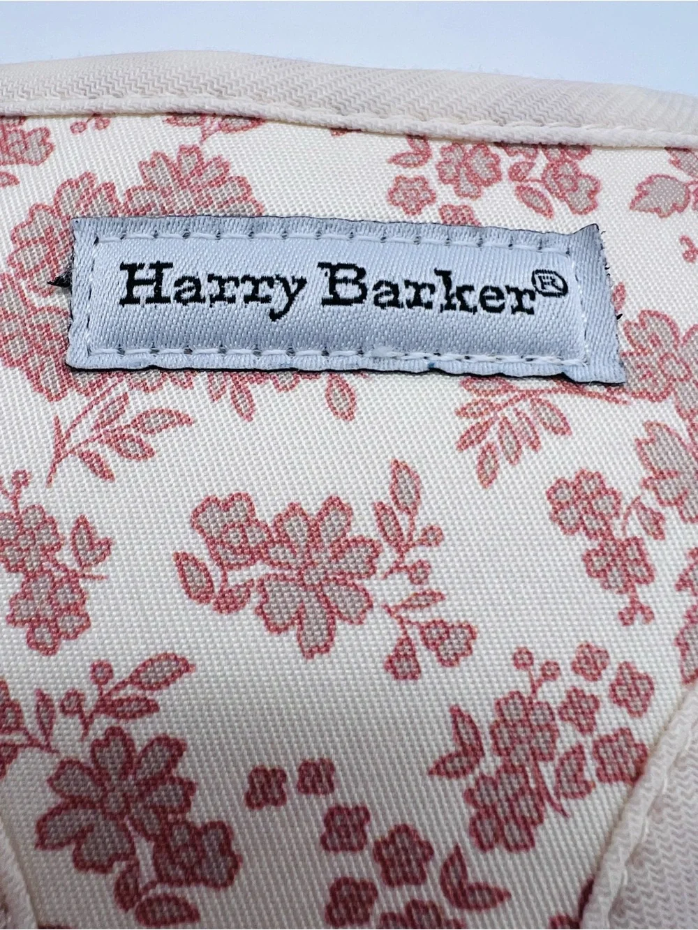 Harry Barker Cream & Pinkish Floral Dog Harness Size Small